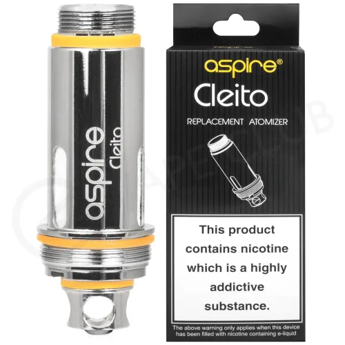 ASPIRE Cleito Coil in stainless steel with a cylindrical shape, designed for enhanced vapor production and flavor
