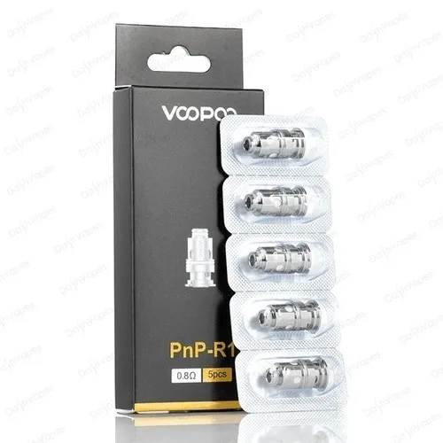 VOOPOO PnP Coil in stainless steel with a sleek cylindrical shape, designed for optimal vaping performance and flavor