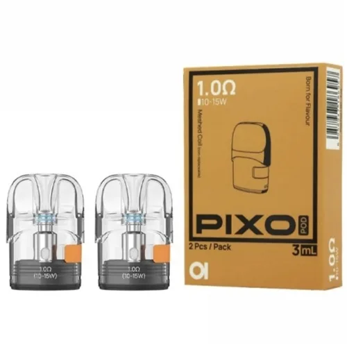 Aspire Pixo Cartridge 3ml in clear plastic with a sleek design, featuring a top-fill system for easy refilling, pack of 2