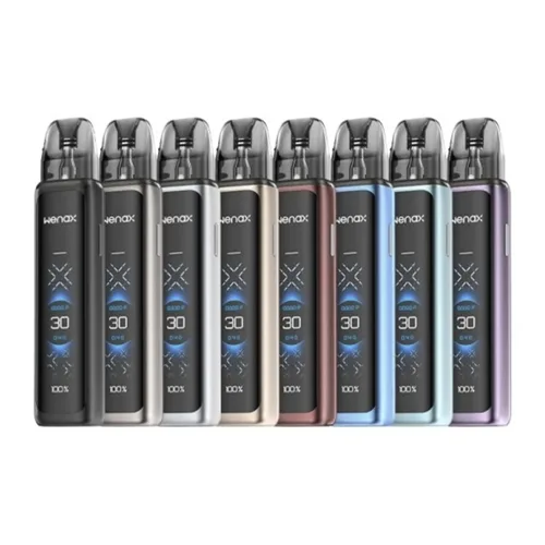 Sleek black GEEK VAPE Kit Pod Wenax Q Ultra with a 1300mAh battery, featuring a compact design and ergonomic shape