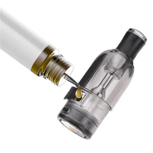 Geekvape Wenax M1 cartridge in clear with 0.8/1.2 Ω resistance, compact cylindrical design for smooth vaping experience