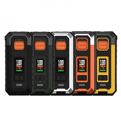 Compact black BOX ARMOUR S by VAPORESSO featuring a sleek design and durable construction for optimal vaping experience