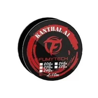 Fumytech Kanthal A1 wire, 10 meters long, shiny silver finish, ideal for DIY coil building in vaping applications