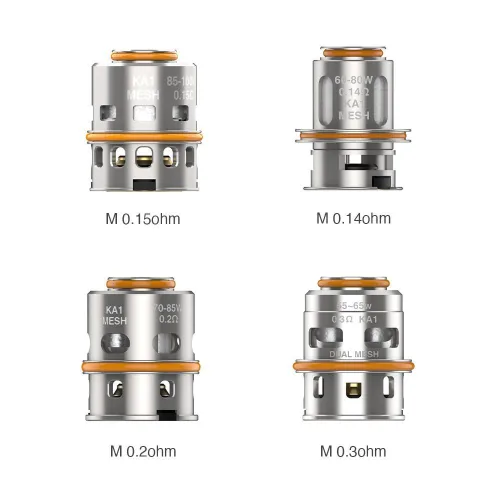 GeekVape M Series coil in stainless steel, cylindrical shape, designed for enhanced flavor and vapor production, single piece