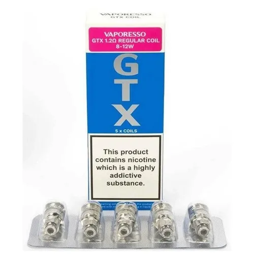 VAPORESSO Gtx Coils v2 in sleek silver, cylindrical shape, designed for enhanced flavor and vapor production