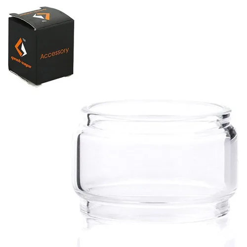 Clear Pyrex glass tank by GeekVape, featuring a sleek cylindrical shape, designed for ZMax vape devices