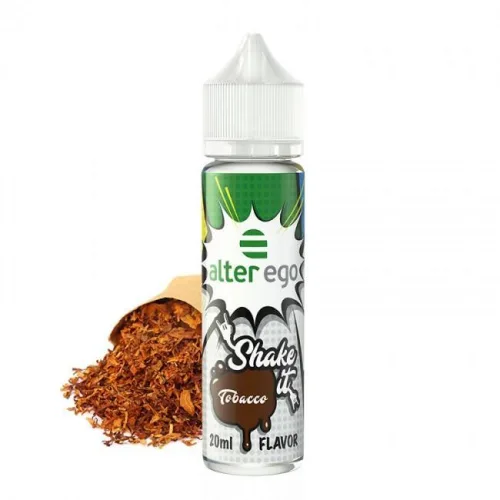 ALTER EGO Tobacco Shake in a sleek brown bottle, featuring a rich, earthy color and a smooth, rounded shape