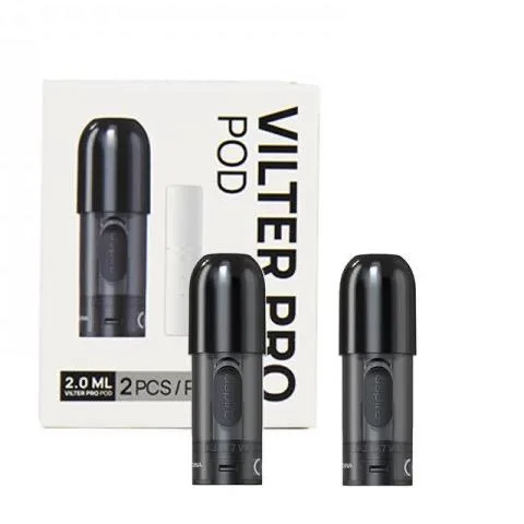 Aspire Vilter Pro cartridge in sleek black design, featuring a compact shape for easy vaping and enhanced flavor delivery