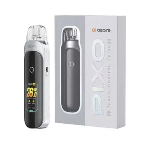Aspire Pixo vape device in sleek black, 3ml capacity, 1100mAh battery, compact and ergonomic design for easy handling
