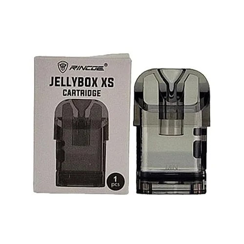 Rincoe Jellybox XS 2ml cartridge in transparent design, featuring a compact shape for easy portability and use