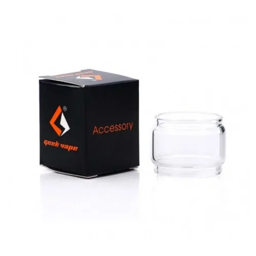 Clear bubble glass tube for GEEK VAPE Zeus Sub Ohm Tank, 5.5ml capacity, featuring a rounded shape for enhanced e-liquid volume
