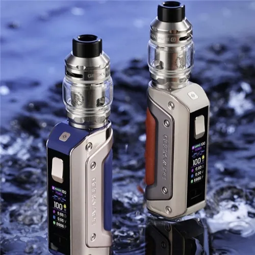 Compact black Aegis Solo 3 vape mod with rugged design, featuring a bright LED display and ergonomic grip